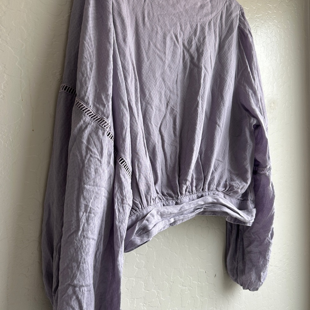 FREE PEOPLE Dream Girl Plunging Wrap Top Purple - Large - Picture 14 of 14